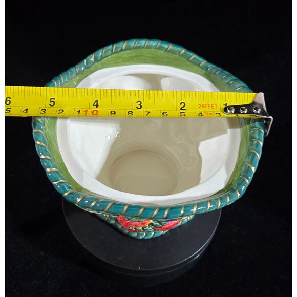 Fitz & Floyd Ceramic Florentine Covered Dish With Lid Hand-Painted Vibrant Color - Picture 9 of 9